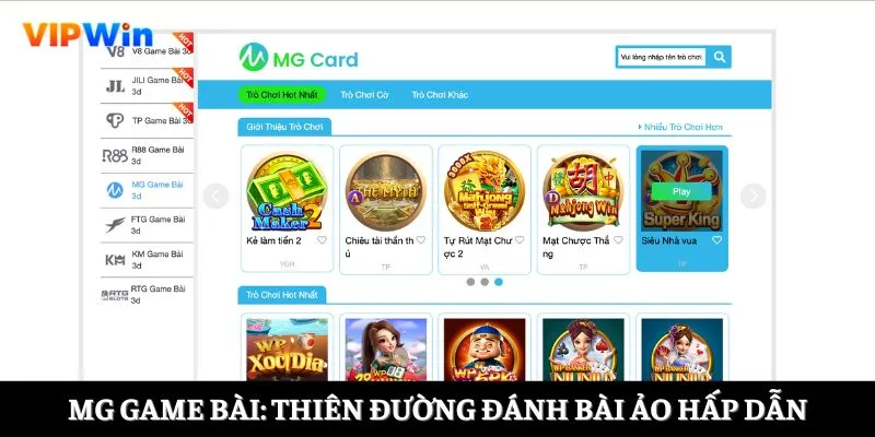 MG Game Bài tự hào là thiên đường đánh bài ảo hấp dẫn