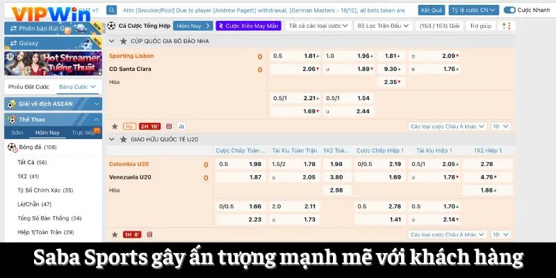 Saba Sports gây ấn tượng mạnh mẽ với khách hàng