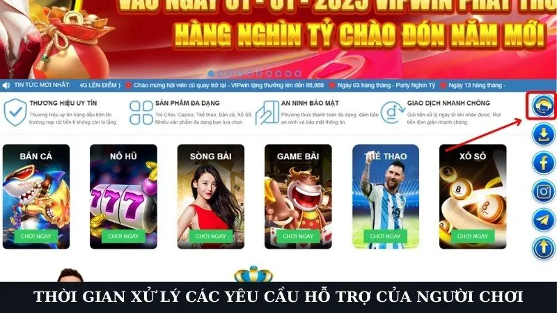 Thời gian nhà cái xử lý các yêu cầu hỗ trợ của người chơi