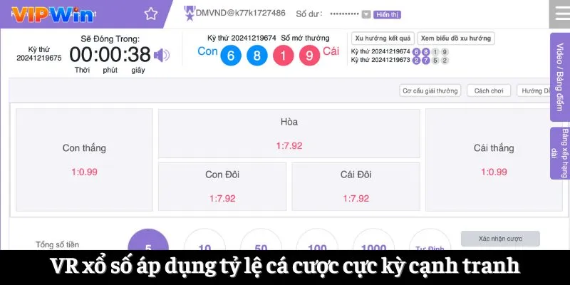 VR xổ số áp dụng tỷ lệ cá cược cực kỳ cạnh tranh