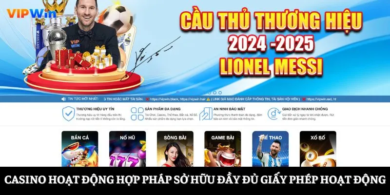 Casino hoạt động hợp pháp sở hữu đầy đủ giấy phép hoạt động