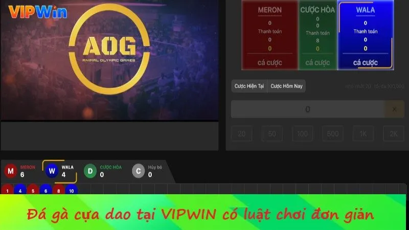 Đá gà cựa dao tại VIPWIN có luật chơi đơn giản nhưng lại đầy kịch tính