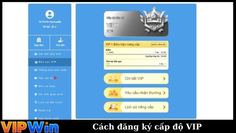 Cách đăng ký cấp độ VIP
