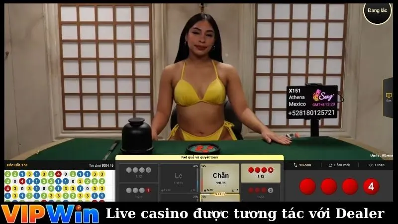 Live casino được tương tác với Dealer