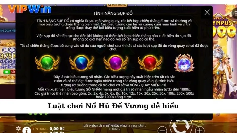 Luật chơi Nổ Hũ Đế Vương dễ hiểu