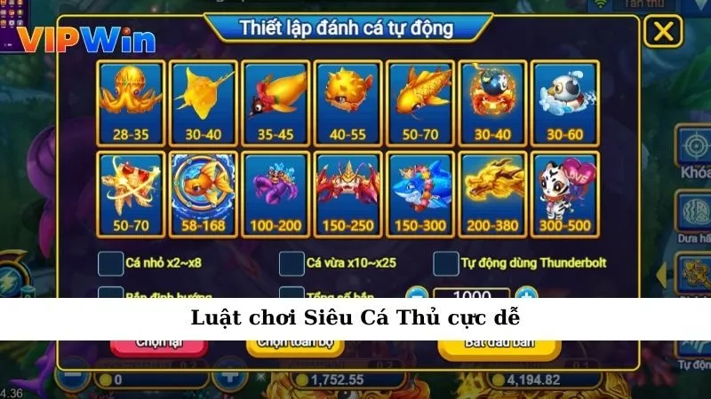 Luật chơi Siêu Cá Thủ cực dễ