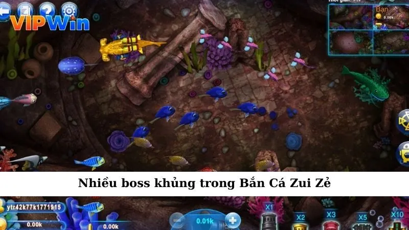 Nhiều boss khủng trong Bắn Cá Zui Zẻ