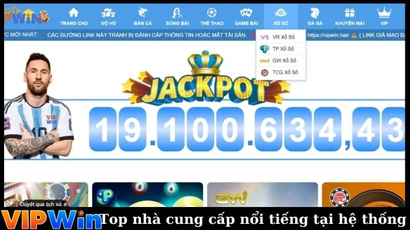 Top nhà cung cấp game nổi tiếng tại hệ thống